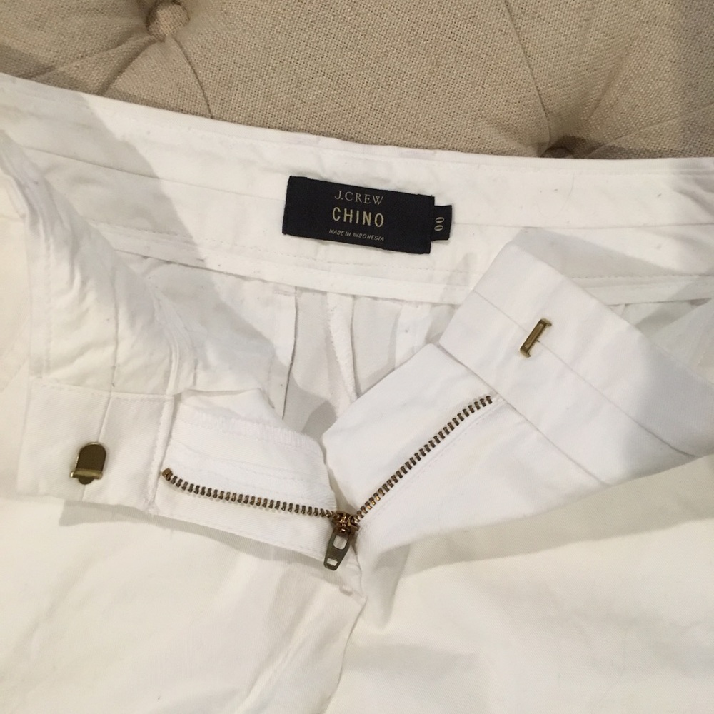 J Crew Chino White Cotton Shorts Size 00 BUNDLE 2 SAVE 10% ONE SHIPPING - Picture 3 of 4